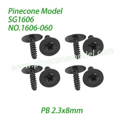 1606-060 Meson 8 screws PB 2.3x8mm Parts For Pinecone Model SG1606 / SG1606Pro 1/16 RC Truck