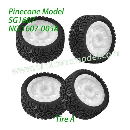 1607-005A  Wheels (Tire-A) Parts For Pinecone Forest SG1607 / SG1607Pro 1/16 Drift RC Car