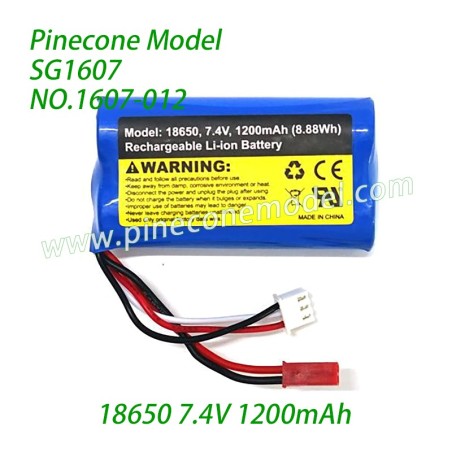 1607-012 18650 7.4V 1200mAh Li-ion Battery Parts For Pinecone Forest SG1607 / SG1607Pro 1/16 Drift RC Car