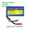 1607-012 18650 7.4V 1200mAh Li-ion Battery Parts For Pinecone Forest SG1607 / SG1607Pro 1/16 Drift RC Car