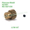 1607-036 0.7M 16T Motor Gear Assembly Parts For SG1607 / SG1607Pro 1/16 Drift SG-RC Car