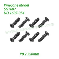 1607-054 Screw (PB 2.3x8mm) Parts For SG1607 / SG1607Pro 1/16 Drift SG-RC Car