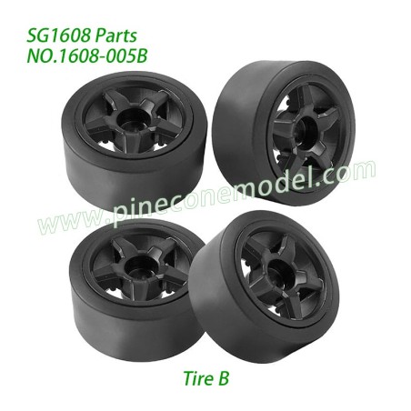 1608-005B Wheels (Tire B) Parts For Pinecone Model SG1608 / SG1608Pro 1/16 Drift RC Car