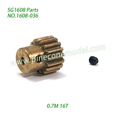 1608-036 0.7M 16T Motor Gear Assembly Parts For SG1608 / SG1608Pro SG-RC Car
