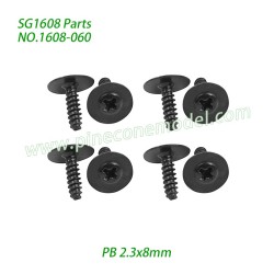 1608-060 Meson 8 screws (PB 2.3x8mm) Parts For SG1608 / SG1608Pro SG-RC Car