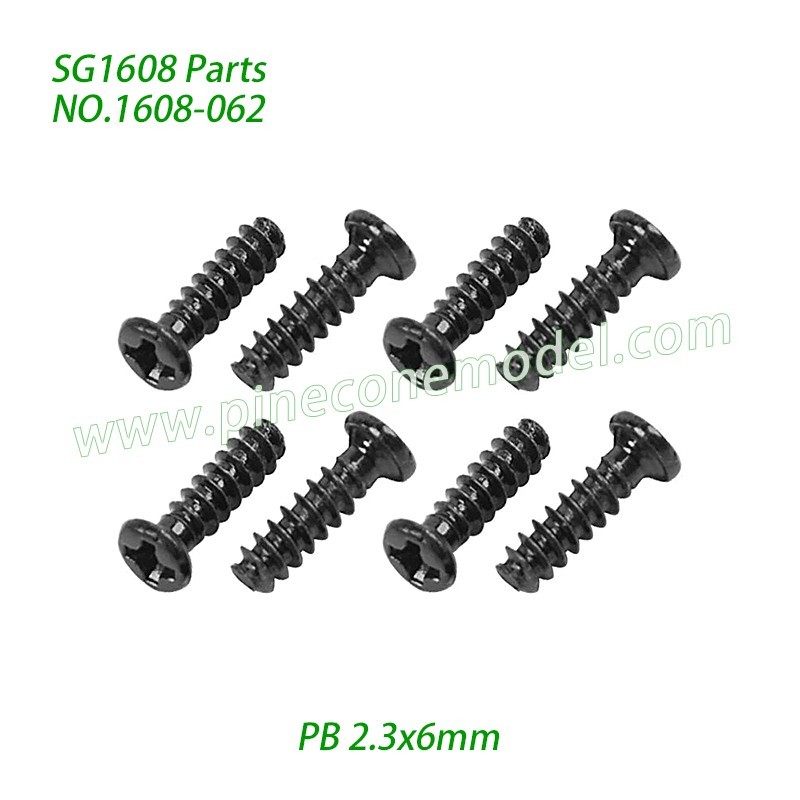 1608-062 Screw (PB 2.3x6mm) Parts For SG1608 / SG1608Pro SG-RC Car 1608-062 Screw (PB 2.3x6mm) Parts For SG1608 / SG1608Pro SG-RC Car
