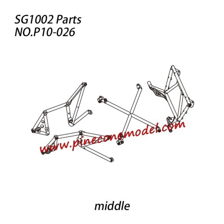 P10-026 Roll cage parts (middle) Parts For SG-1002 / SG-1002SE SG-RC Truck