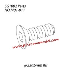 Pinecone Model SG-1002 / SG-1002SE RC Car Parts M01-011 Hexagon socket countersunk head tapping screw (φ2.6x6mm KB)
