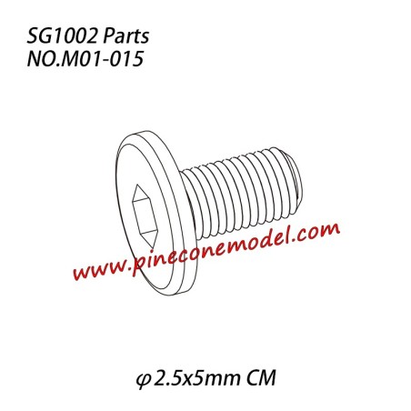 M01-015 Hexagon socket short flat head machine screw (φ2.5x5mm CM) Parts For SG1002 / SG1002SE SG-RC Car