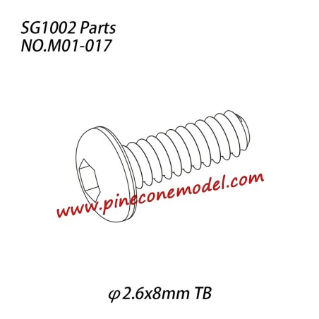M01-017 Hexagon socket buttonhead tapping screw (φ2.6x8mm TB) Parts For SG1002 / SG1002SE SG-RC Car