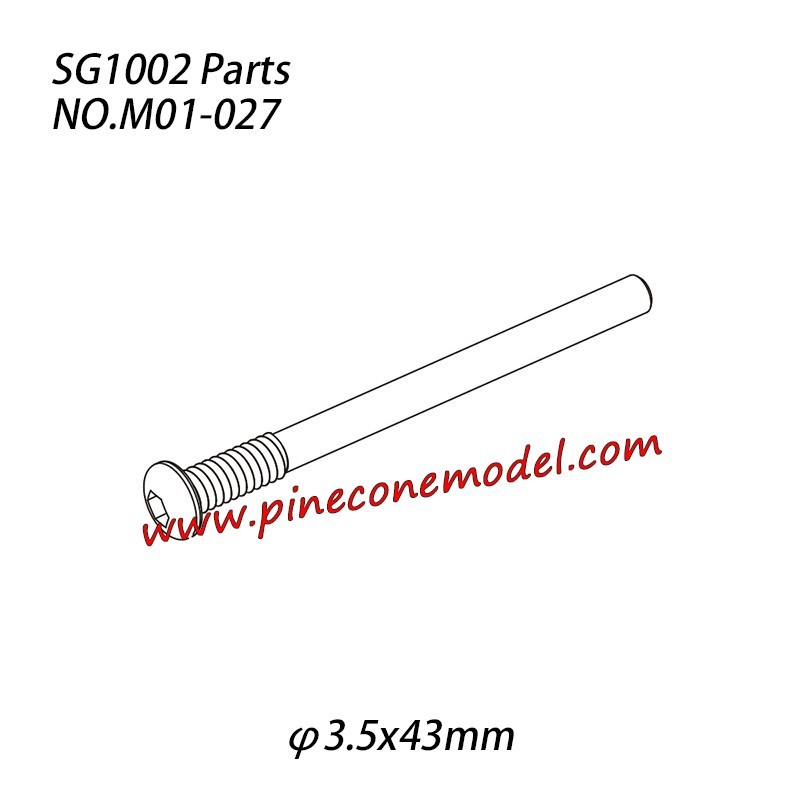 M01-027 Hexagon socket button head half threaded tapping screw (φ3.5x43mm) Parts For SG1002 / SG1002SE SG-RC Car