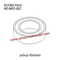 M03-002 Ball bearing (φ6xφ10x3mm) Parts For Pinecone Forest SG1002 / SG1002SE RC Truck