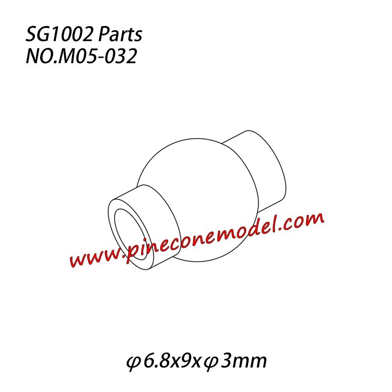 M05-032 Hollow ball (φ6.8x9xφ3mm) Parts For Pinecone Forest SG1002 / SG1002SE RC Truck