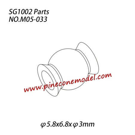 M05-033 Hollow ball (φ5.8x6.8xφ3mm) Parts For Pinecone Forest SG1002 / SG1002SE RC Truck