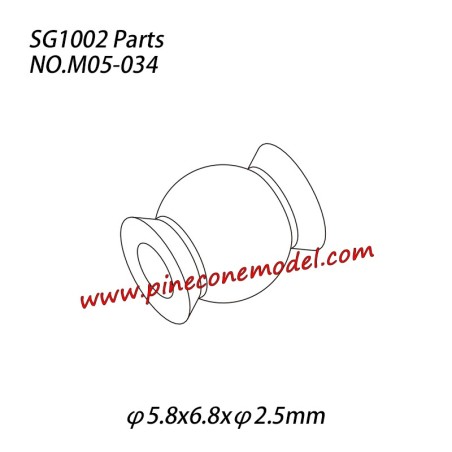 M05-034 Hollow ball (φ5.8x6.8xφ2.5mm) Parts For Pinecone Forest SG1002 / SG1002SE RC Truck
