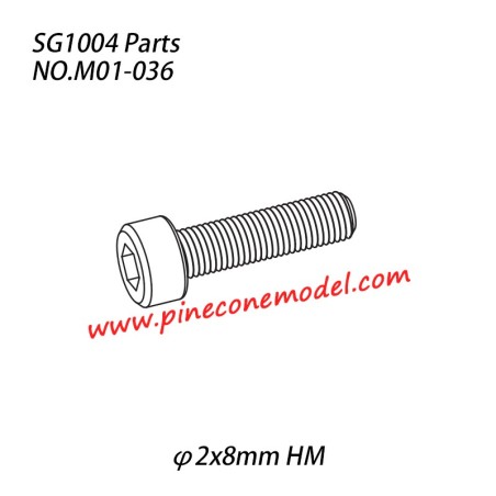 M01-036 (φ2x8mm HM) Hexagon socket head cap machine screw Parts For SG1004 SG-RC Car