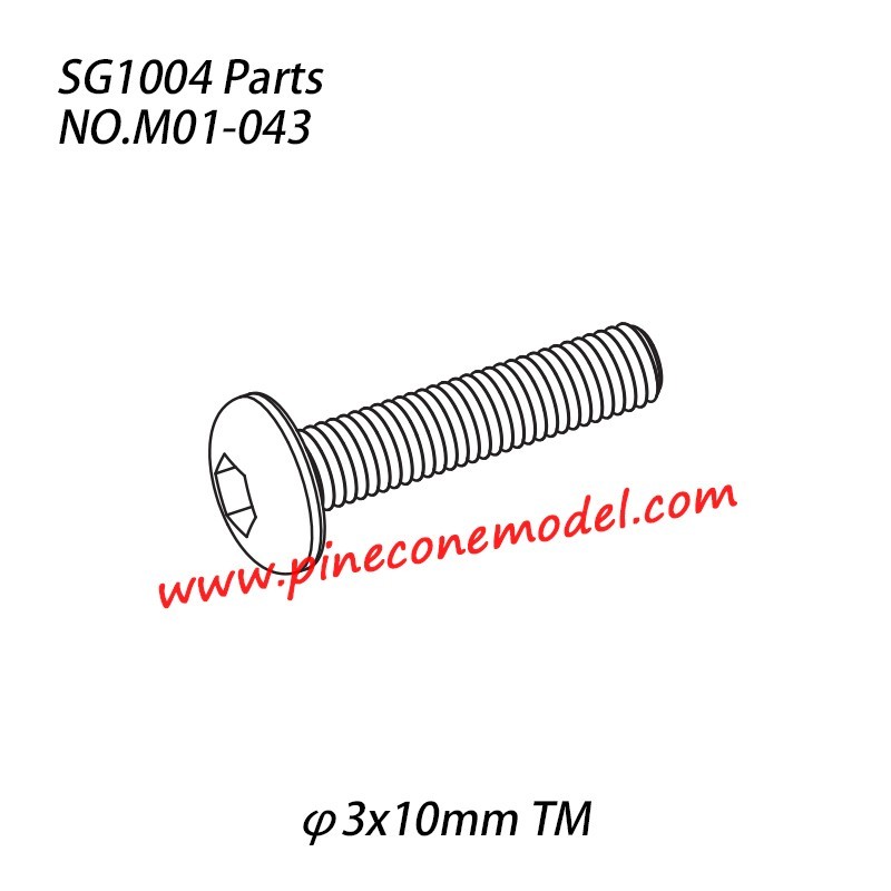 M01-043 (φ3x10mm TM) Hexagon socket button head machine screw Parts For SG1004 SG-RC Car M01-043 (φ3x10mm TM) Hexagon socket button head machine screw Parts For SG1004 SG-RC Car