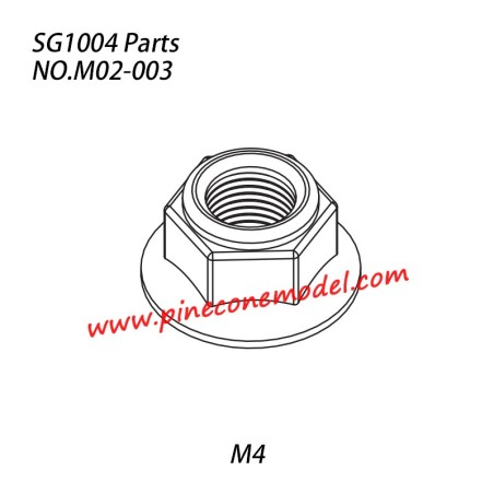 M02-003 M4 hex flanged nylon lock nut Parts For SG1004 SG-RC Car