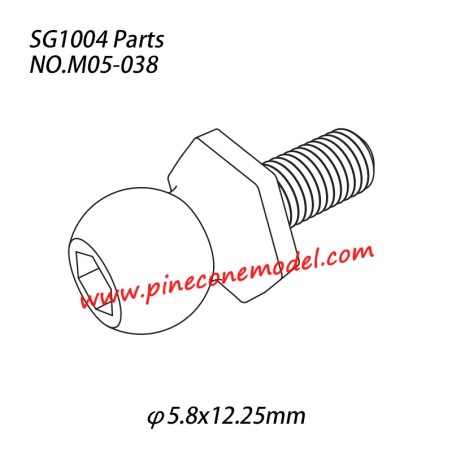 M05-038 (φ5.8x12.25mm) Hollow ball screw Parts For SG1004 SG-RC Car