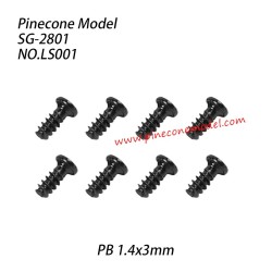 LS001 Cross round head self-tapping screw (PB 1.4x3mm) Parts For Pinecone Model SG2801 RC Car