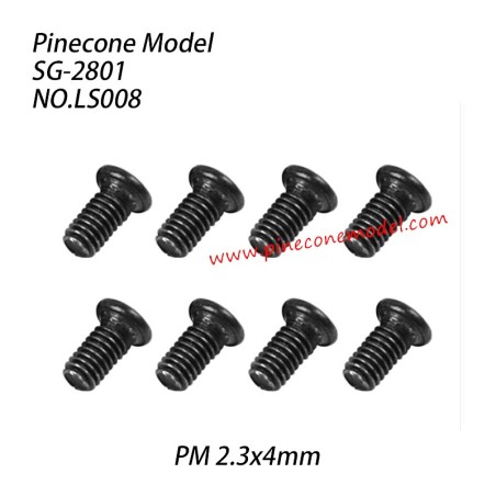 LS008 Cross round head machine screw (PM 2.3x4mm) Parts For SG-RC SG2801