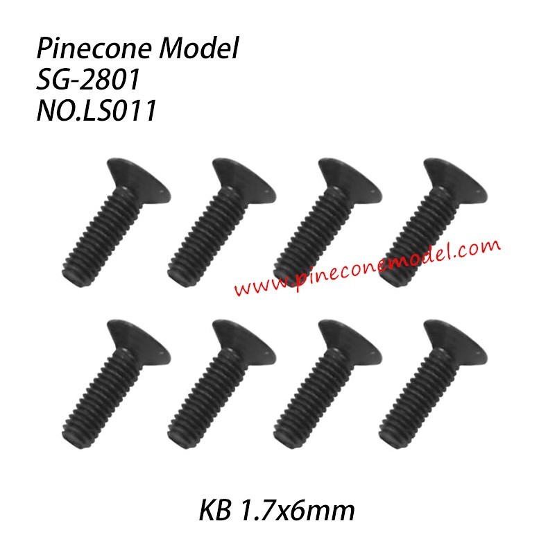 LS011 Cross countersunk tapping screw (KB 1.7x6mm) Parts For SG-RC SG2801 LS011 Cross countersunk tapping screw (KB 1.7x6mm) Parts For SG-RC SG2801
