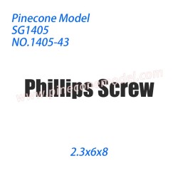 1405-43 Phillips screw (2.3x6x8) Parts For Pinecone Model SG-1405 RC Truck