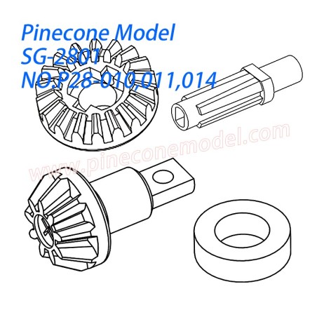 P28-010,011,014 Front and rear axle drive gear sets Parts For Pinecone Model SG2801 RC Car