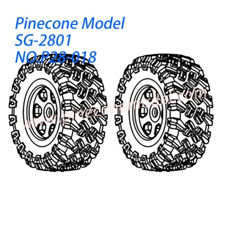 P28-018-1 Wheel assembly Parts For Pinecone Model SG2801 RC Car