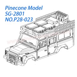 P28-023 Shell assembly Parts For Pinecone Model SG2801 RC Car