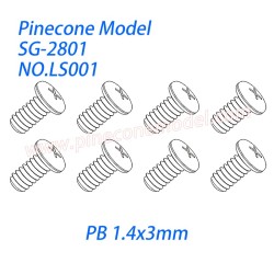 LS001 Cross round head self-tapping screw (PB 1.4x3mm) Parts For Pinecone Model SG2801 RC Car
