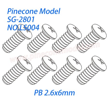 LS004 Cross round head self tapping screw (PB 2.6x6mm) Parts For SG-RC SG2801