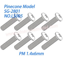 LS005 Cross round head machine screw (PM 1.4x6mm) Parts For SG-RC SG2801