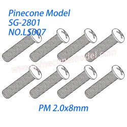 LS007 Cross round head machine screw (PM 2.0x8mm) Parts For SG-RC SG2801