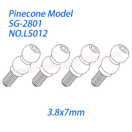 LS012 Hexagon socket double ball screw (3.8x7mm) Parts For SG-RC SG2801