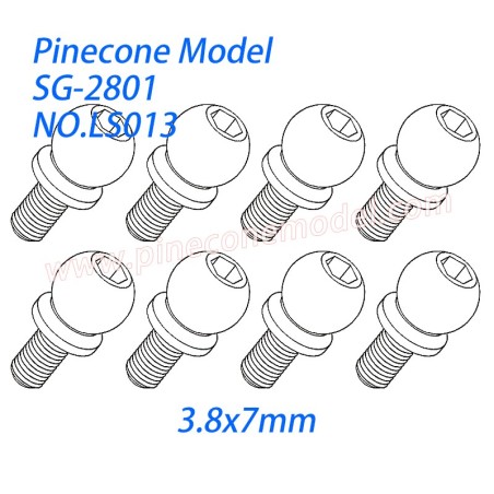 LS013 Hexagon socket head single ball screw (3.8x7mm) Parts For SG-RC SG2801