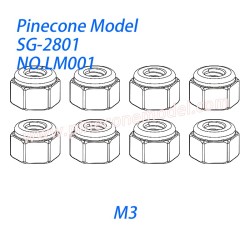 LM001 (M3) Hexagon Lock Nut Parts For SG-RC SG2801