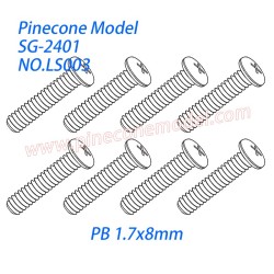 LS003 Phillips round head tapping screws (PB 1.7x8mm) Parts For SG Pinecone Forest 2401