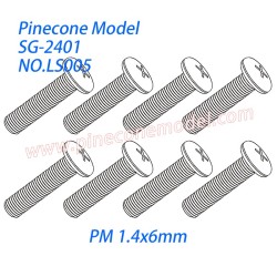 LS005 Cross Horn Head Machine Screws (PM 1.4x6mm) Parts For SG Pinecone Forest 2401