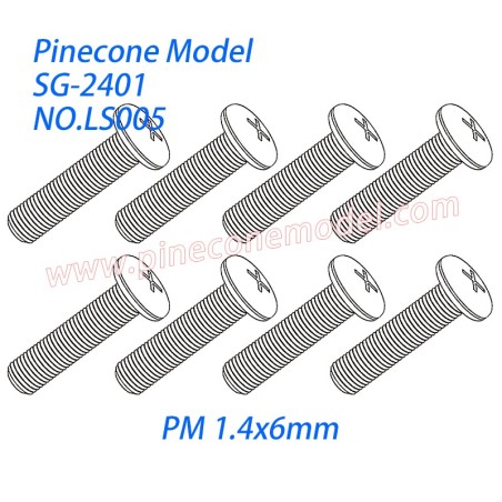 LS005 Cross Horn Head Machine Screws (PM 1.4x6mm) Parts For SG Pinecone Forest 2401